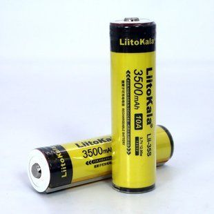 Акумулятор літій-іонний 18650 LiitoKala Lii-35S захищений (protected) 3500мАг 10A 3,7V набір 2 штуки 100819 фото