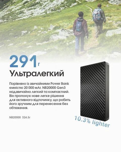 Внешнее зарядное устройство Power Bank Nitecore NB20000 GEN3 (QC 3.0, 20000mAh, 2xUSB-C) 011301.2 фото