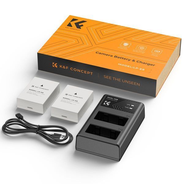 Комплект із двох акумуляторів та зарядного пристрою K&F Concept LP-E8 1200mAh для камер Canon (KF28.0027) KF28.0027 фото