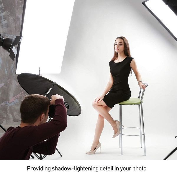 Портативний складаний овальний фоторефлектор для студії 5 в 1, 90*120см