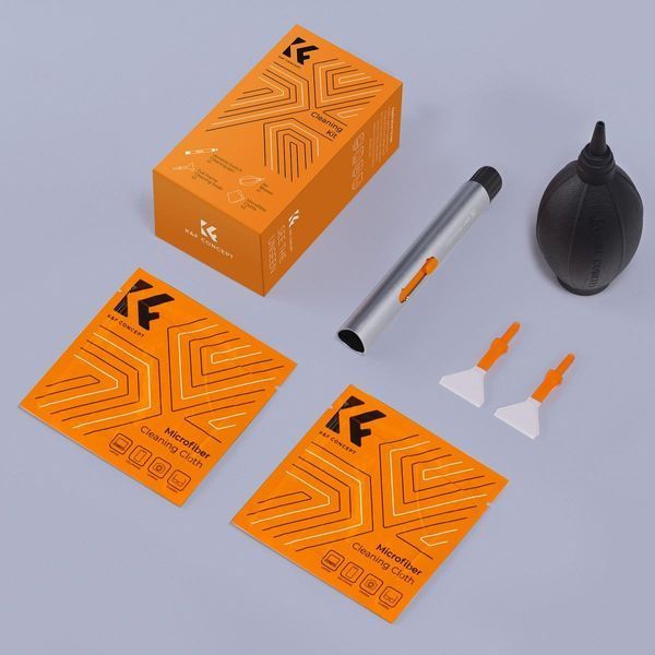 Набір для чищення оптики, камер K&F Concept 6-в-1 (повітряна груша, карбонова ручка з 2 наконечниками 24мм, 2 серветки) SKU.2011 SKU.2011 фото