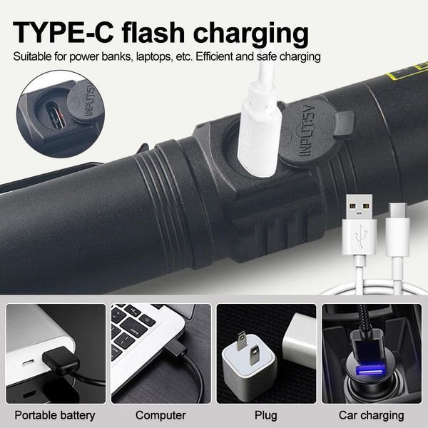 Ультрафіолетовий ручний ліхтар УФ 365нм (USB Type-C)