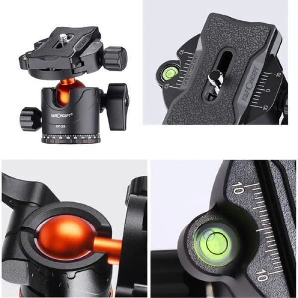Професійний штатив для камери K&F Concept K234A1+BH-28 (висота 1,6м, вантажопідйомність 10кг) (KF09.080V1) KF09.080V1 фото