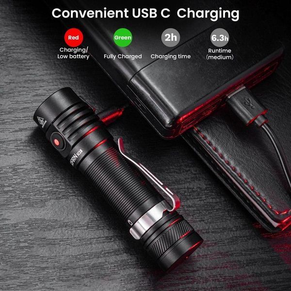 Компактний ручний кишеньковий EDC ліхтар Sofirn SC18 (1800Люмен, 1*18650, USB Type-C) 040103 фото