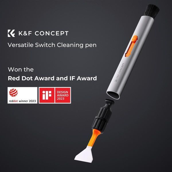 Набір для чищення оптики, камер K&F Concept 6-в-1 (повітряна груша, карбонова ручка з 2 наконечниками 24мм, 2 серветки) SKU.2011 SKU.2011 фото