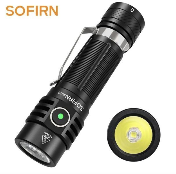 Компактний ручний кишеньковий EDC ліхтар Sofirn SC18 (1800Люмен, 1*18650, USB Type-C) 040103 фото