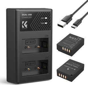 Комплект из двух аккумуляторов 1300мАг и зарядного устройства K&F Concept NP-W126 для Fujifilm (KF28.0030) KF28.0030 фото