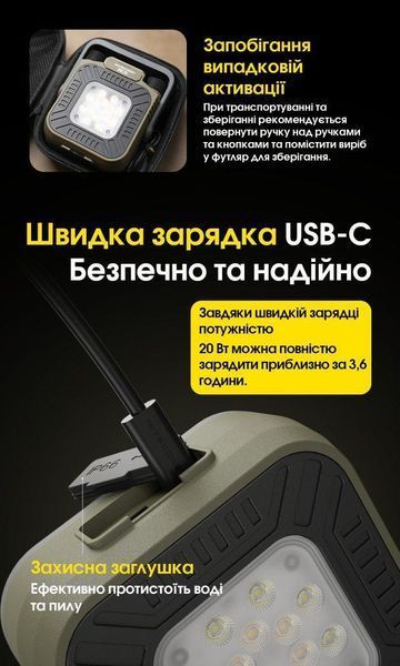 Багатофункціональний антимоскітний ліхтар Power Bank Nitecore NWL30 з магнітним кріпленням (18000 мАг, 3000Лм) 010107.1 фото