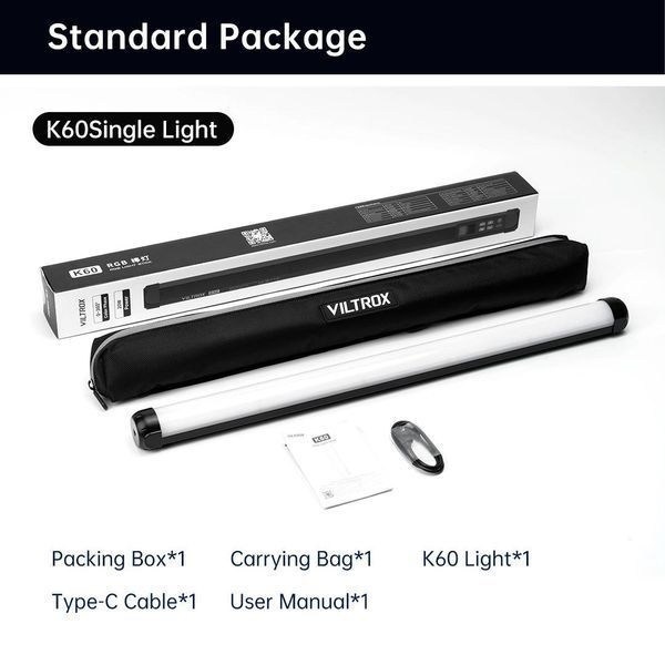 Ручна фотолампа Light Stick VILTROX K60 RGB 20W (2500-8500К)