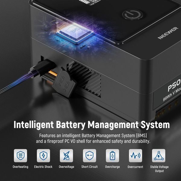Акумулятор для фото- відеокамер NEEWER PS099E Mini 6800mAh 14.5V 99Wh V Mount Battery 10104243 фото