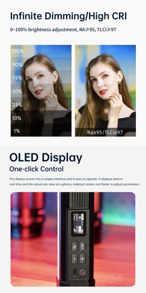 Ручна фотолампа Light Stick VILTROX K60 RGB 20W (2500-8500К) комплект з двох ламп та решіткою 060105 фото