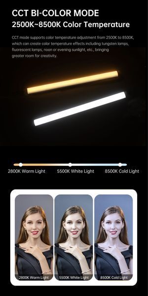 Ручна фотолампа Light Stick VILTROX K60 RGB 20W (2500-8500К) комплект з двох ламп та решіткою 060105 фото