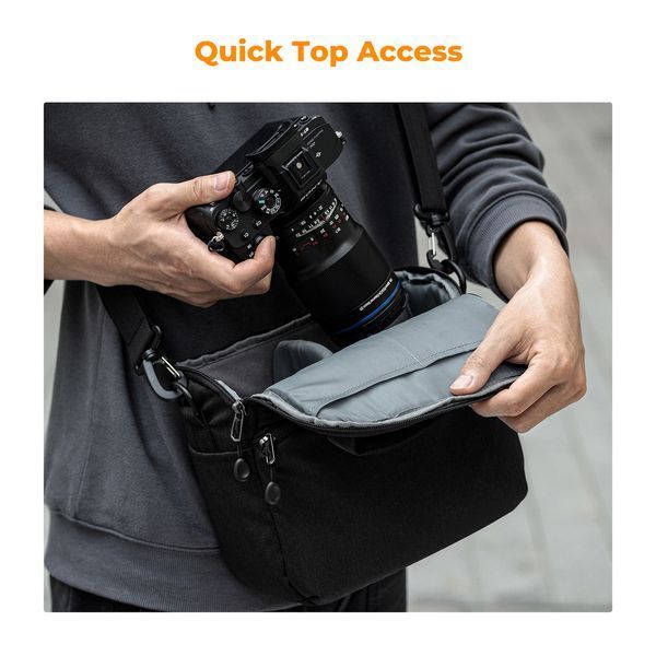 Сумка через плечо для фотоаппарата K&F Concept Camera Sling Bag 5L Urban Wander 05 (черный) (KF13.179) KF13.179V2 фото