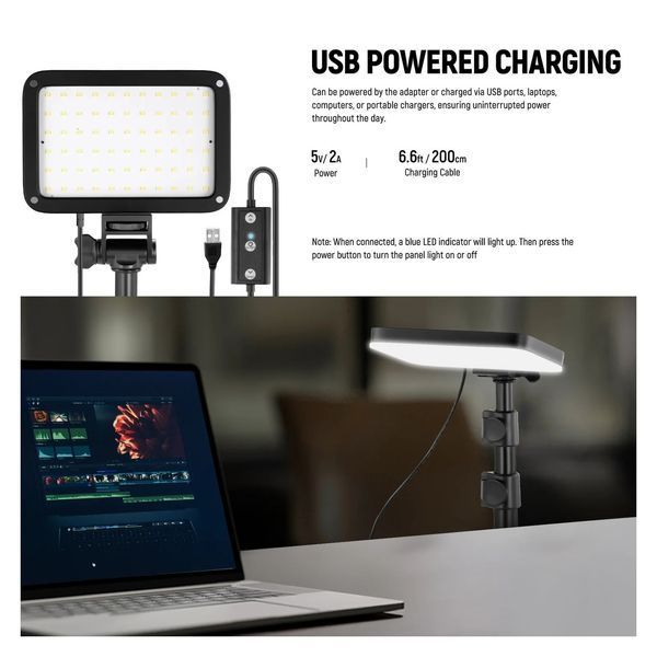 Комплект двухцветного студийного USB света со штативом 135 см NEEWER BASICS BP66 Bi-Color 10Вт 3200+5600К 2шт. 10106044 фото