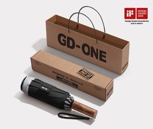 Парасоля автомат GD-ONE зворотного складання зі світловідбиваючою стрічкою та захистом від UV випромінювання чорна, 60 спиць 100910.1 фото