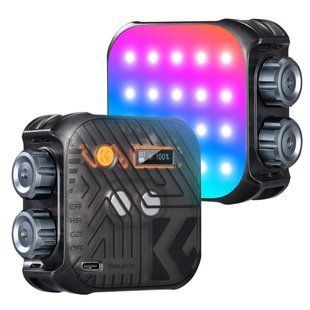 Відеосвітло накамерне світло RGB K&F Concept L01-60R з 21 світловим ефектом, 2500K-9900K CRI 96+, 2000 мАг (Black) (KF34.036) KF34.036 фото