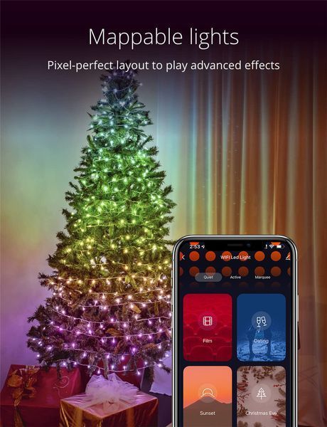Умная RGB гирлянда с дистанционным управлением и синхронизацией музыки Tuya Wifi 20м (USB-выход) 130206 фото