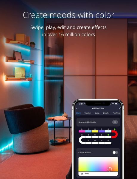 Умная RGB гирлянда с дистанционным управлением и синхронизацией музыки Tuya Wifi 20м (USB-выход) 130206 фото