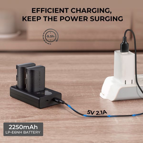 Акумуляторна батарея K&F Concept LP-E6NH 2250mAh для Canon (KF28.0021V2) KF28.0021V2 фото