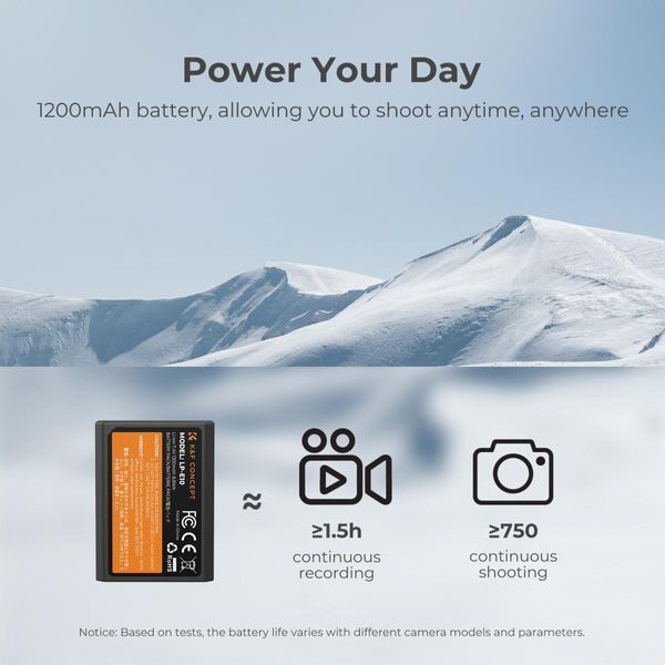 Комплект з двох акумуляторів K&F Concept LP-E10 1200mAh та зарядного пристрою для Canon (KF28.0028) KF28.0028 фото
