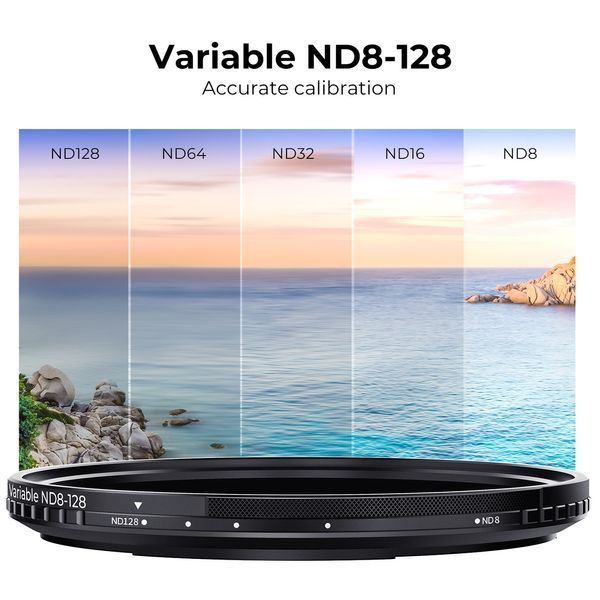 Магнітний світлофільтр K&F Concept Nano-X ND8-ND128 (3-7 ступенів) зі змінною нейтральною щільністю 58мм (KF01.1976)