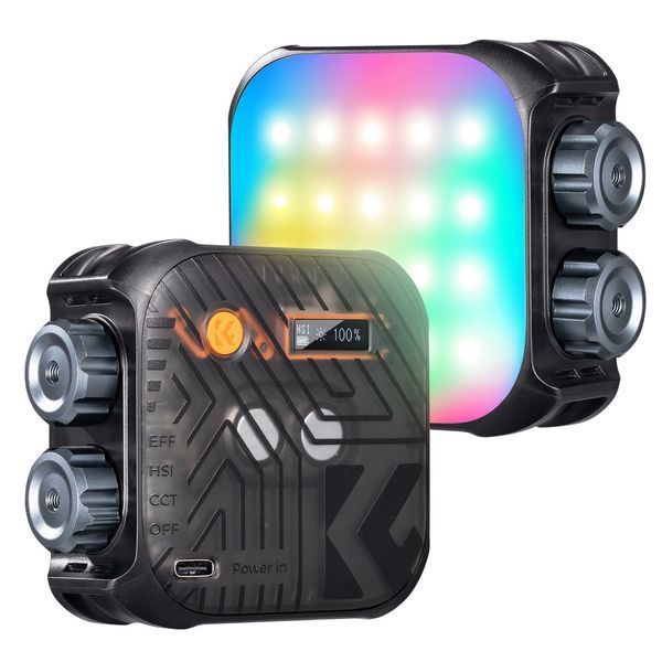 Відеосвітло накамерне світло RGB K&F Concept L01-60R з 21 світловим ефектом, 2500K-9900K CRI 96+, 2000 мАг (Black) (KF34.036) KF34.036 фото
