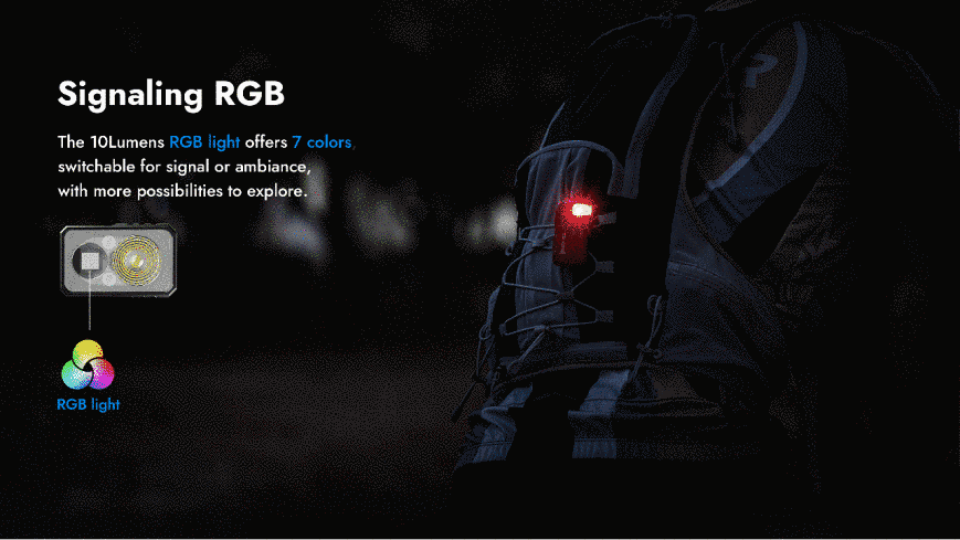 Универсальный карманный EDC фонарь Wuben G5 RGB Черный (400Лм, 82м) 160105.3 фото