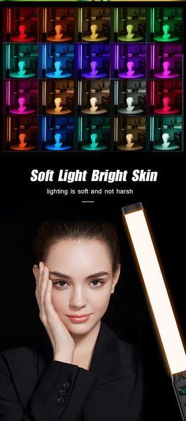 Різнокольорова LED лампа для фотостудії Stick RGB 50см, CRI 95+, 2500-9000К з кріпленням на штатив 100501 фото