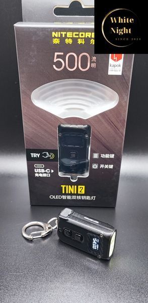 Nitecore TINI2 Потужний наключний ліхтарик з LED дисплеєм (USB Type-C), чорний 010309 фото