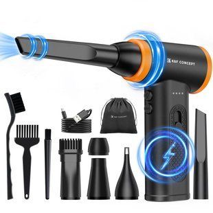 Ручний портативний турбовентилятор компресор пилосос K&F Concept 12в1 з підсвіткою, комплект з насадками 45м/с (KF08.050V1) KF08.050V1 фото