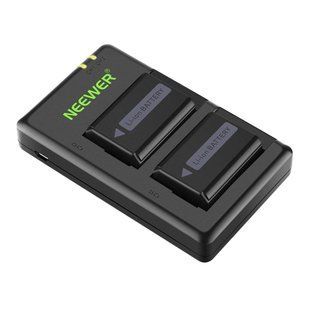 Комплект із двох акумуляторів Neewer NP-FW50 1100 mAh з двоканальним зарядним пристроєм для Sony 10089574 фото