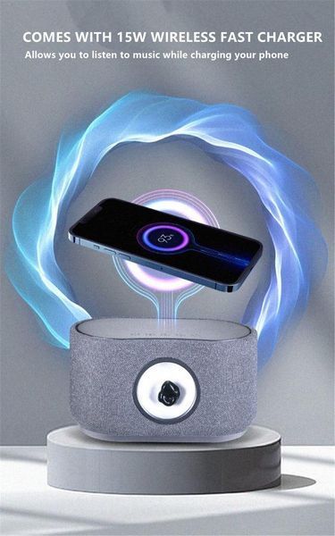 Bluetooth-колонка Sovenomund Ferrofluid із бездротовим зарядним пристроєм для смартфона 15 Вт Grey 100313 фото