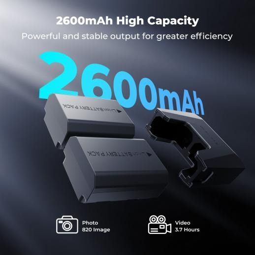Комплект из двух аккумуляторов K&F Concept NP-FZ100 2600mAh и быстрого зарядного устройства 18Вт для камер Sony (KF28.0089) KF28.0089 фото