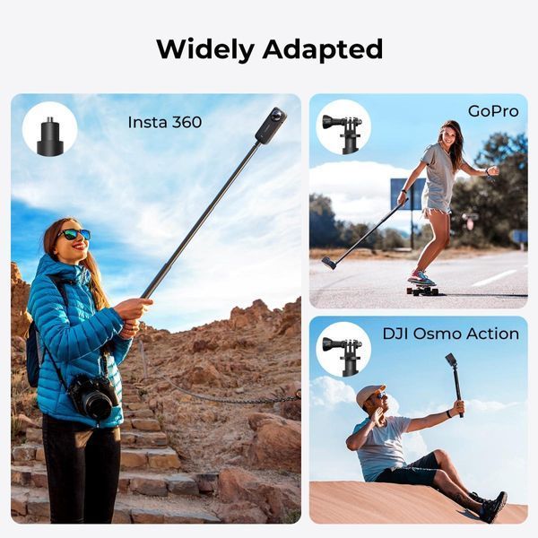 Розсувний штатив - селфі палиця K&F Concept MS07 для камери Insta360, GoPro, DJI Action з адаптером GoPro 153см (KF09.132) KF09.132 фото