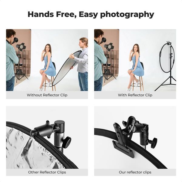 Металлический зажим K&F Concept с креплением для стойки 1/4-3/8" для фиксации фотофона, рефлектора, светоотражателя KF18.0014 фото
