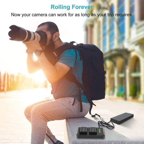Комплект із двох акумуляторів Neewer NP-FW50 1100 mAh з двоканальним зарядним пристроєм для Sony