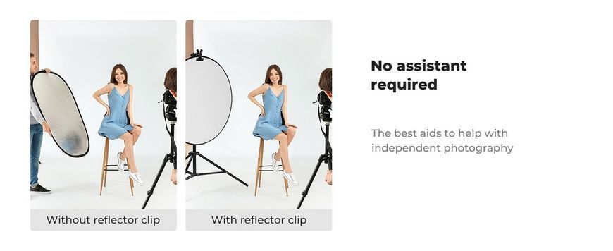 Металлический зажим K&F Concept с креплением для стойки 1/4-3/8" для фиксации фотофона, рефлектора, светоотражателя KF18.0014 фото