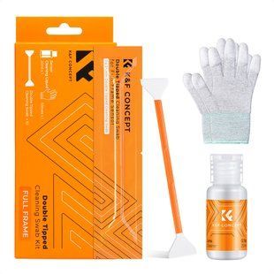 Набір для чищення повнокадрової матриці K&F Concept 24мм (10 двосторонніх сухих швабр, 20мл рідини, рукавиці) (SKU.1961) SKU.1961 фото