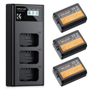 Комплект трех аккумуляторов 1100mAh и трехканального зарядного устройства K&F Concept NP-FW50 для камер Sony KF28.0037 фото