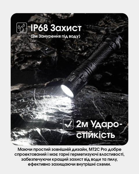 Мощный карманный фонарь Nitecore MT2C PRO (1800Лм, 520м, 1*18650) 010317.1 фото