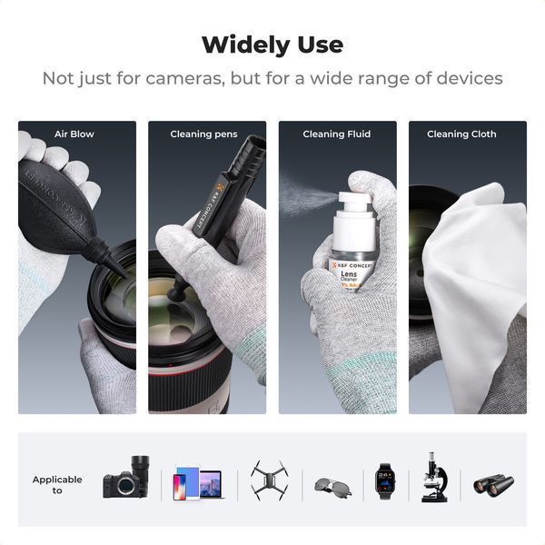 Професійний набір для чищення оптики K&F Concept Optical Cleaning Kit 23 в 1 для фото та відеотехніки (SKU.1868)