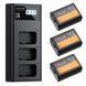 Комплект із трьох акумуляторів 1100mAh та триканального зарядного пристрою K&F Concept NP-FW50 для камер Sony (KF28.0037)