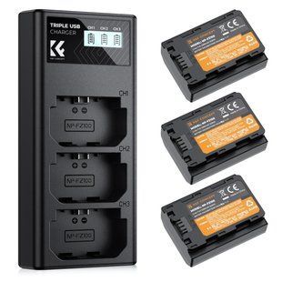 Комплект з трьох акумуляторів та зарядного пристрою K&F Concept NP-FZ100 2280mAh для камер Sony (KF28.0038)