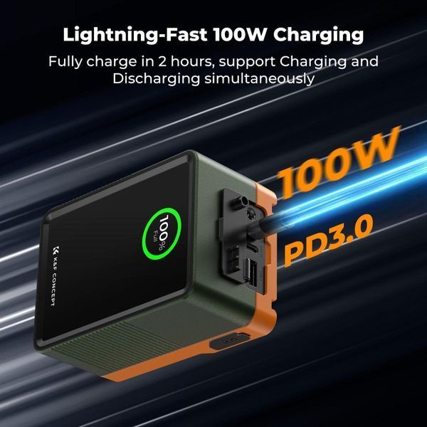 Аккумуляторная V-Mount батарея K&F Concept KF-V99 Pro 6700mAh 14.8V PD100 Вт с DC/D-Tap/двома USB-C/USB-A/TFT диспл.(KF28.0024V2) KF28.0024V2 фото