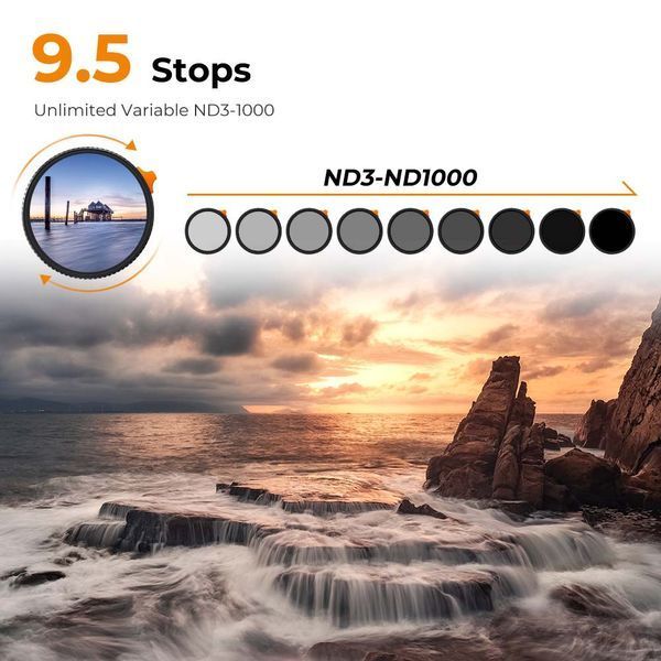 Світлофільтр нейтральної щільності K&F Concept Nano-X Series Variable ND3-1000 58мм (KF01.2007)