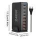Настольное USB зарядное устройство хаб 8в1 240W GaN White (4*USB Type-C, 4*USB Type-A, быстрая зарядка) 120101.1 фото 5
