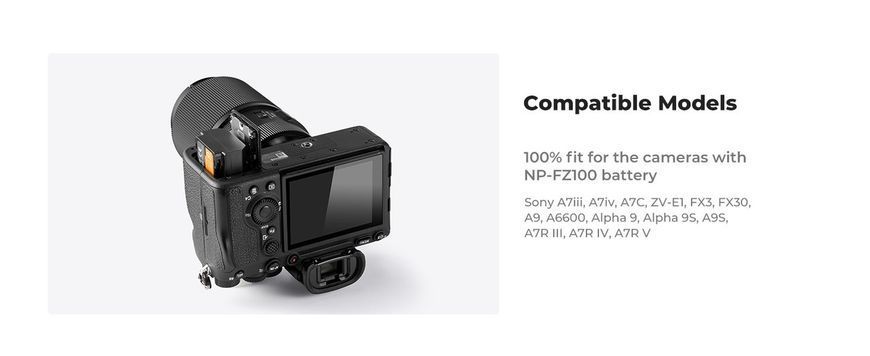 Комплект з трьох акумуляторів та зарядного пристрою K&F Concept NP-FZ100 2280mAh для камер Sony (KF28.0038) KF28.0038 фото
