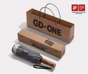 Парасоля автомат GD-ONE зворотного складання зі світловідбиваючою стрічкою та захистом від UV випромінювання сіра, 60 спиць 100910.5 фото
