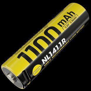 Акумулятор літієвий Li-Ion 14500 Nitecore NL1411R (1100mAh, USB-C) захищений