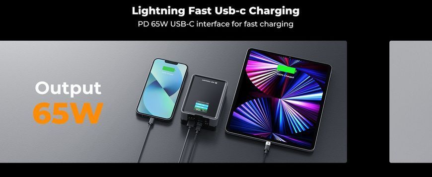 Акумуляторна V-Mount батарея K&F Concept KF-V50 3400mAh 14.8V PD65 Вт з DC/D-Tap/BP/USB-C/USB-A/TFT дисплеєм (KF28.0059) KF28.0059 фото